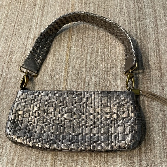 Elliott Lucca Bags Elliott Lucca Metallic Gold Woven Leather Bag